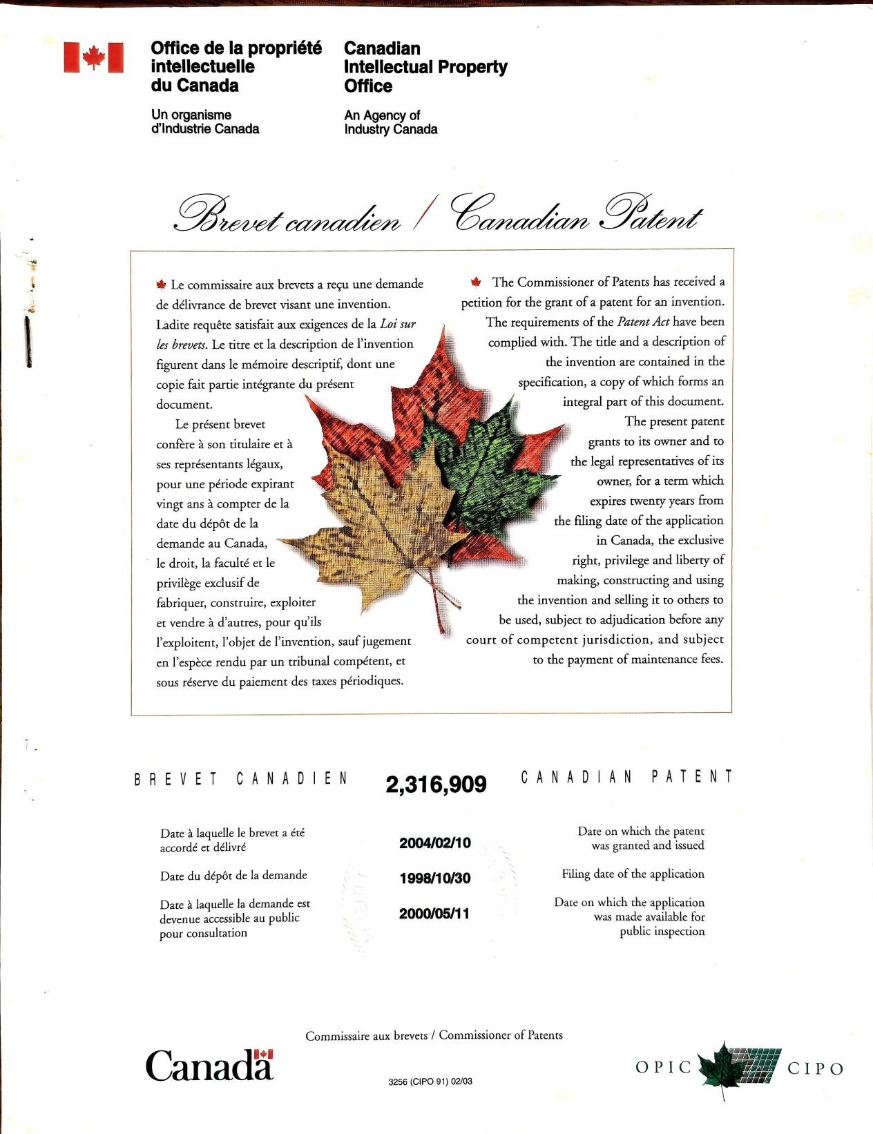 CA Patent